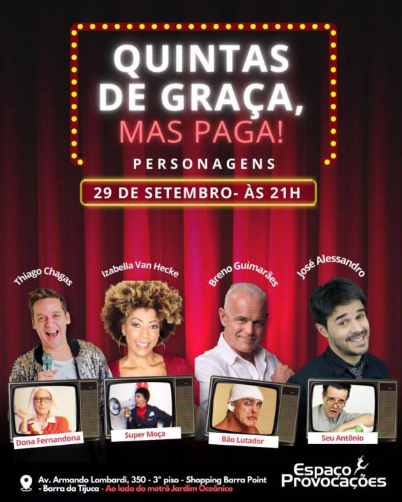 Dia 29 de setembro: Breno Augusto Guimarães no Quintas de Graça, Mas Paga