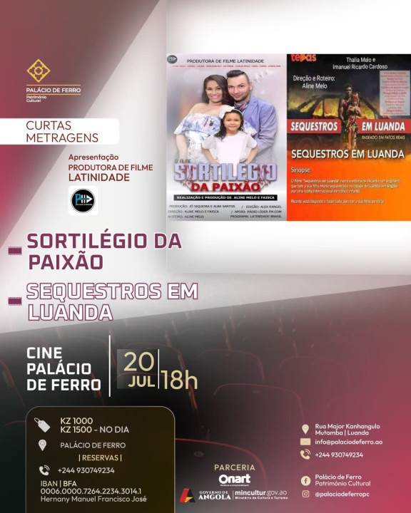 Cine Palácio de Ferro em Angola/África exibe filme da cineasta Aline Melo
