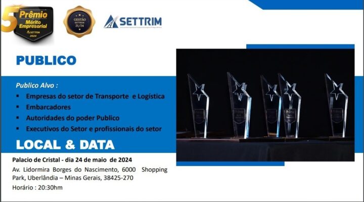 5ª Edição do Prêmio Mérito Empresarial reconhece excelência no Setor de Transporte do Triângulo Mineiro