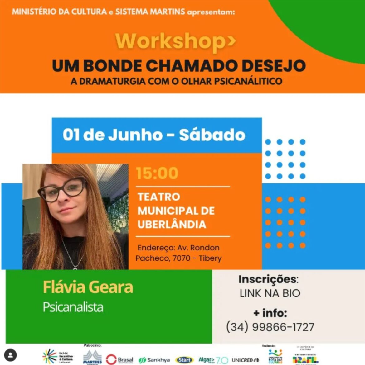 Abertas as inscrições para o workshop “Um Bonde Chamado Desejo – A Dramaturgia com o olhar Psicanalítico