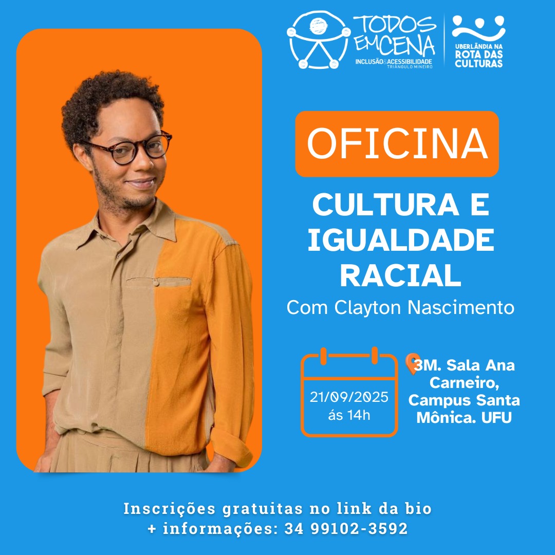 Cultura e Igualdade Racial são temas de oficina no Festival Todos em Cena