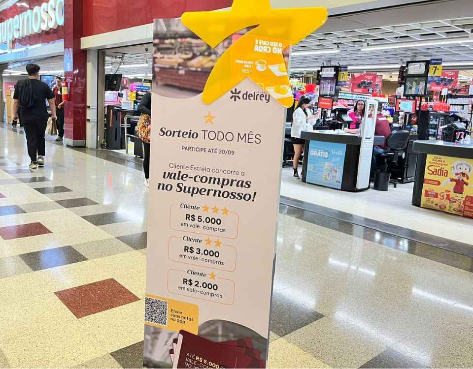 Shopping Del Rey vai sortear vale-compras de até R$ 5 mil do Supernosso em setembro