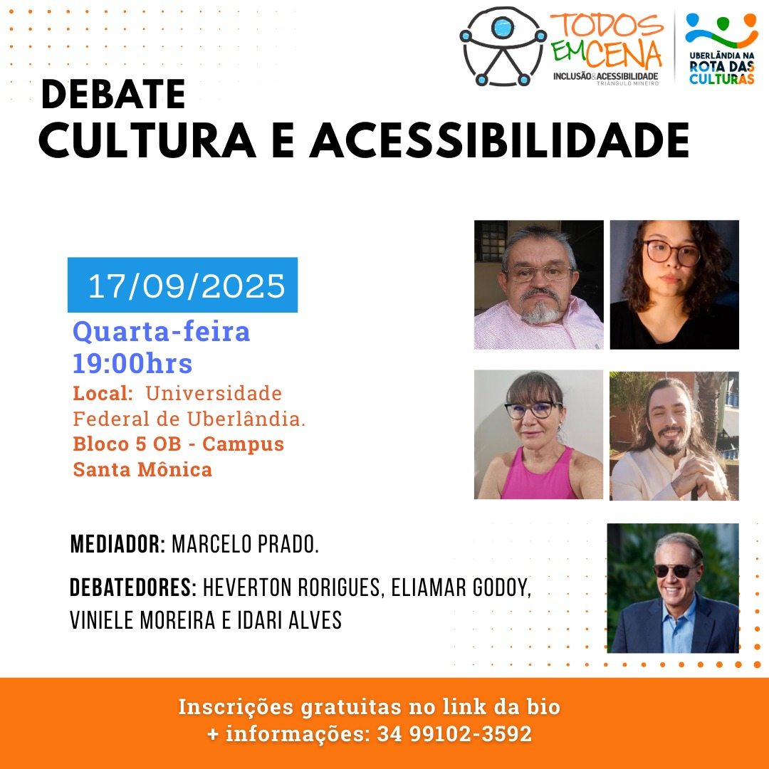 Debate “Cultura e Acessibilidade” acontece nesta quarta (17)